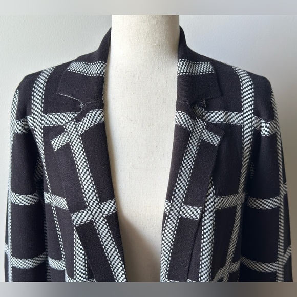 NWT | Marled | Plaid Sweater Blazer/Cardigan | Black & White | Small - Picture 3 of 8